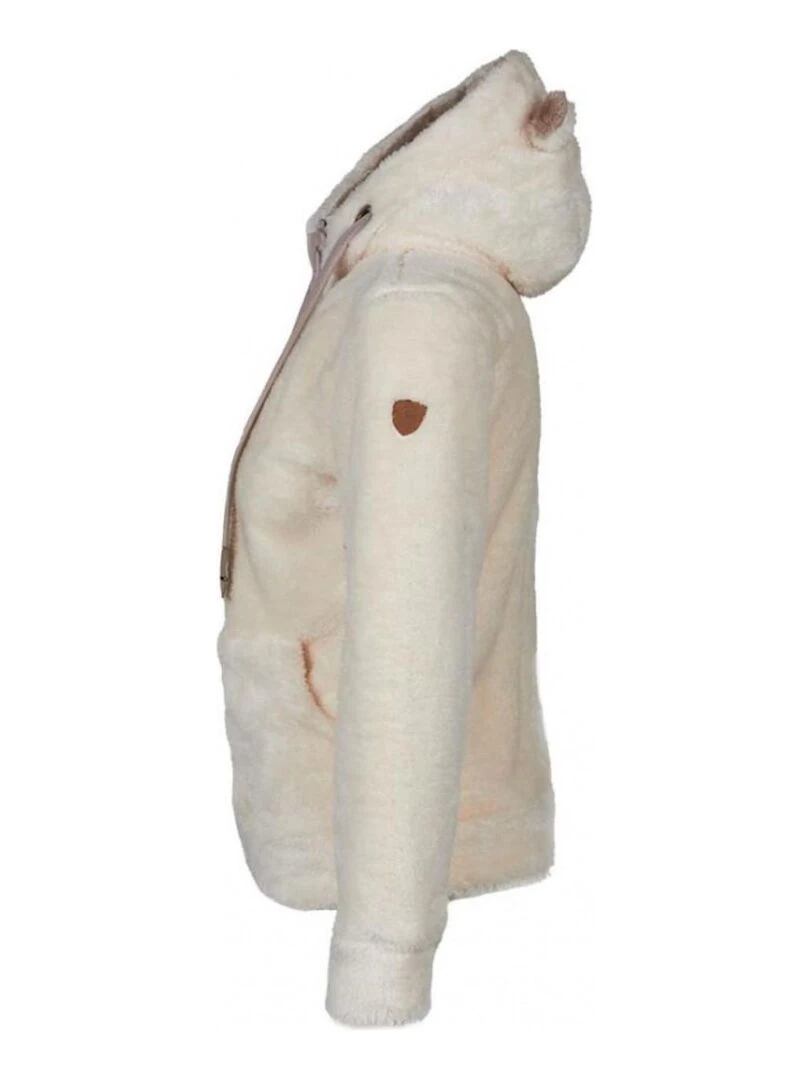 Blouson polaire à capuche femme ARELI   Ecru