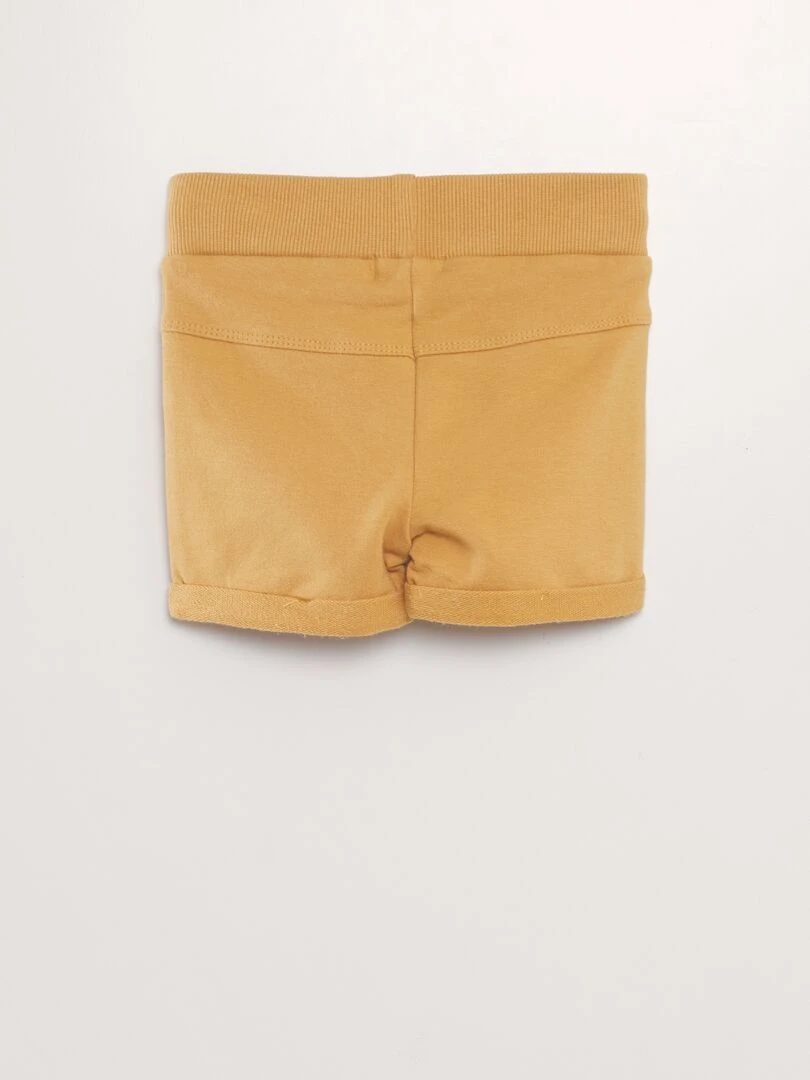 Ensemble t shirt + short fantaisie   2 pièces   Beige/jaune