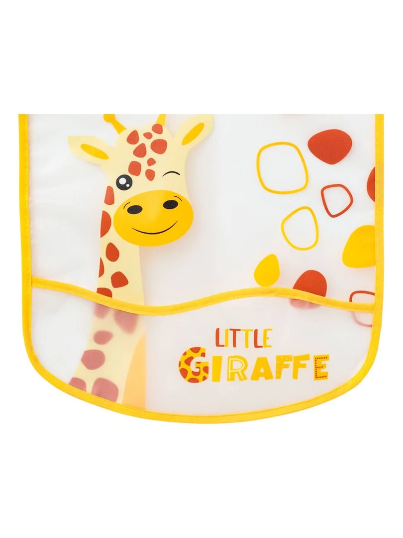 Bavoir 6 mois imperméable à poche 28x32 cm   Girafe   Jaune