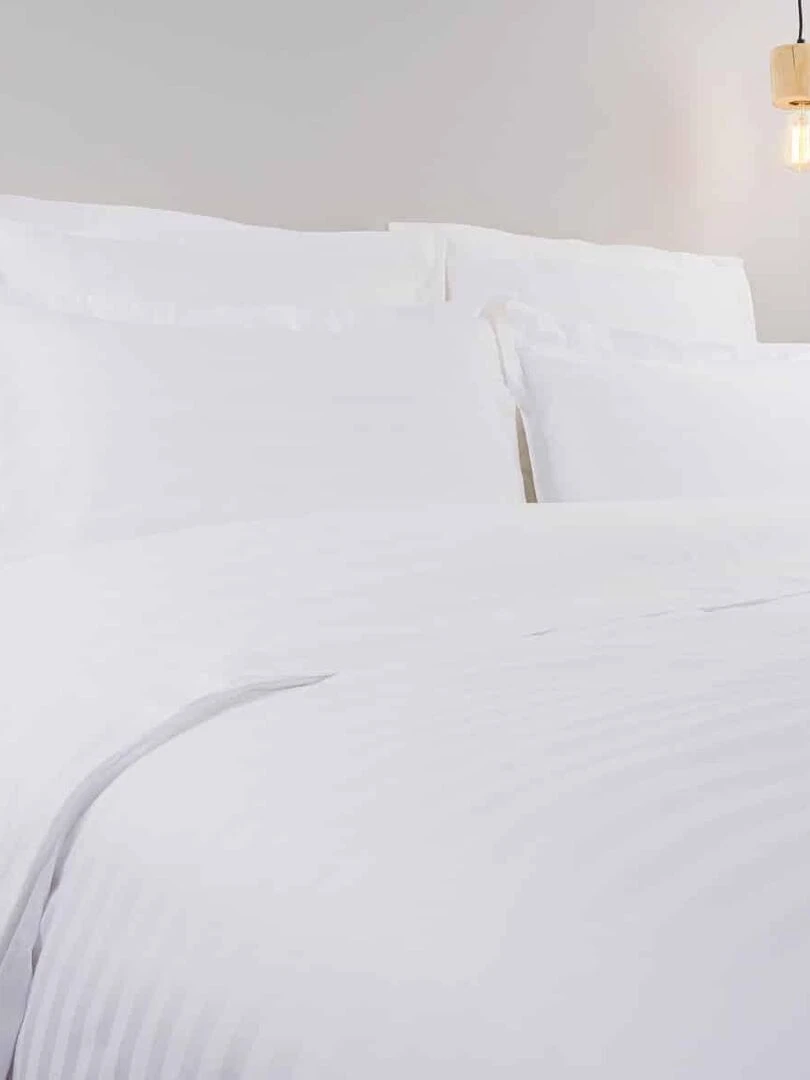 Drap plat coton bande satin 120 fils RÊVE Blanc