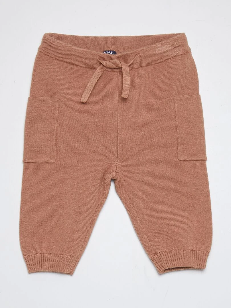 Pantalon de jogging avec poches plaquées + chaussettes Marron