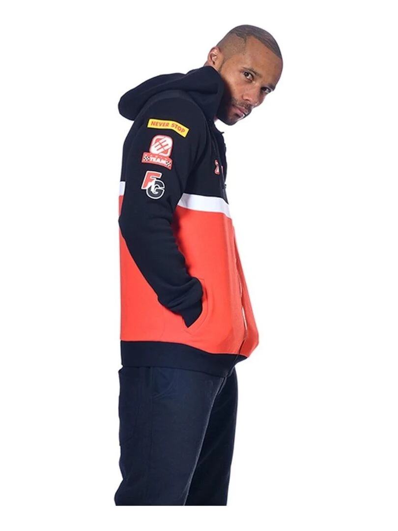Sweat homme à capuche avec zip Collection Racing Freegun Rouge