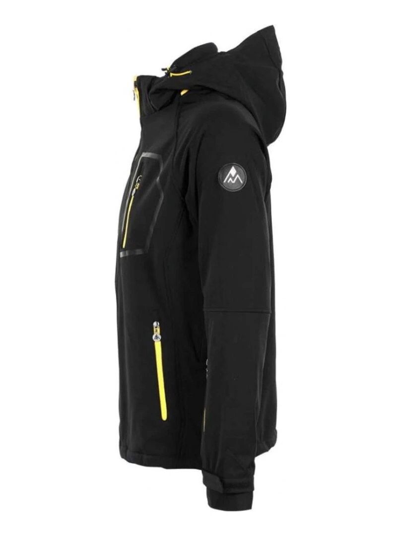 Blouson softshell homme CIMALEAK   PEAK MOUNTAIN   Noir Jaune