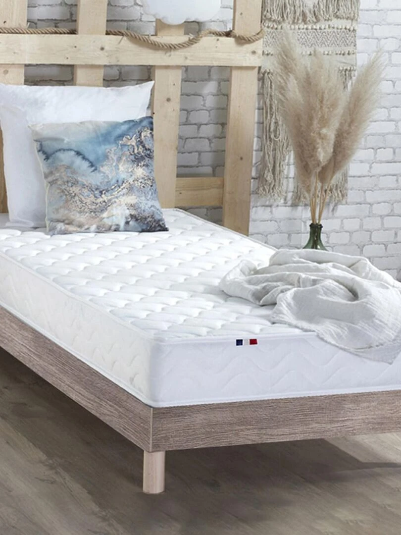 Ensemble Matelas accueil Latex INITIAL Sommier en Kit Couleur Chêne clair Marron clair