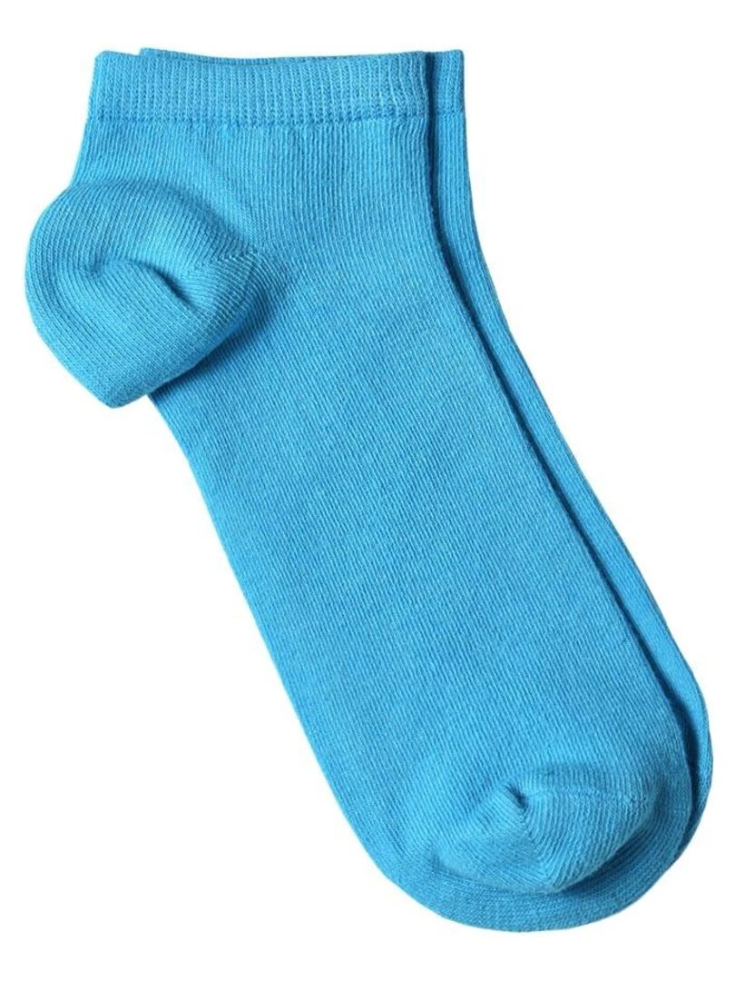 Socquettes Coton Prémium   Lot 10 Paires   Fabrication UE   Bleu ciel