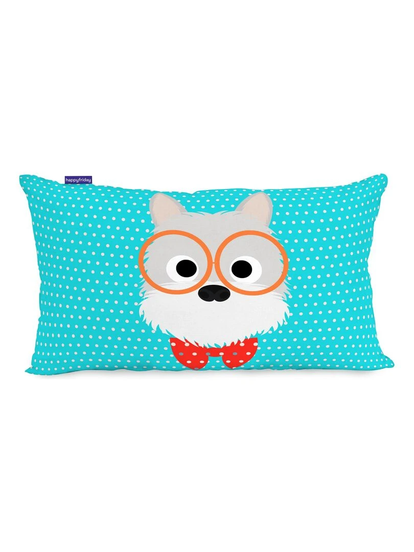 Housse de coussin Dogs "Happyfriday" Blanc