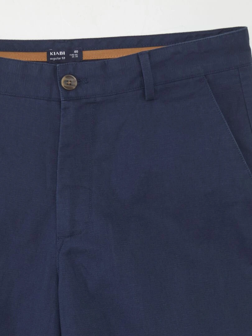 Pantalon chino droit   Bleu marine