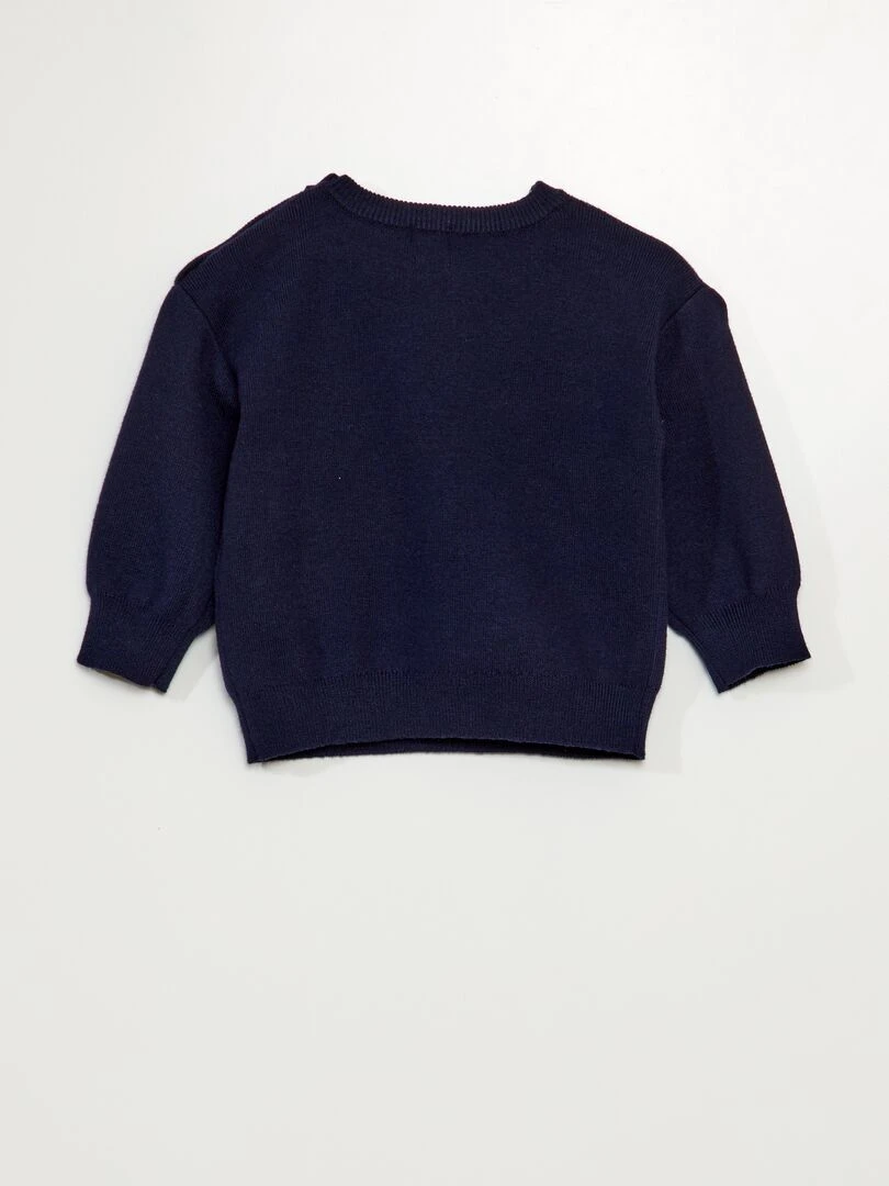 Pull en maille compacte   Bleu marine