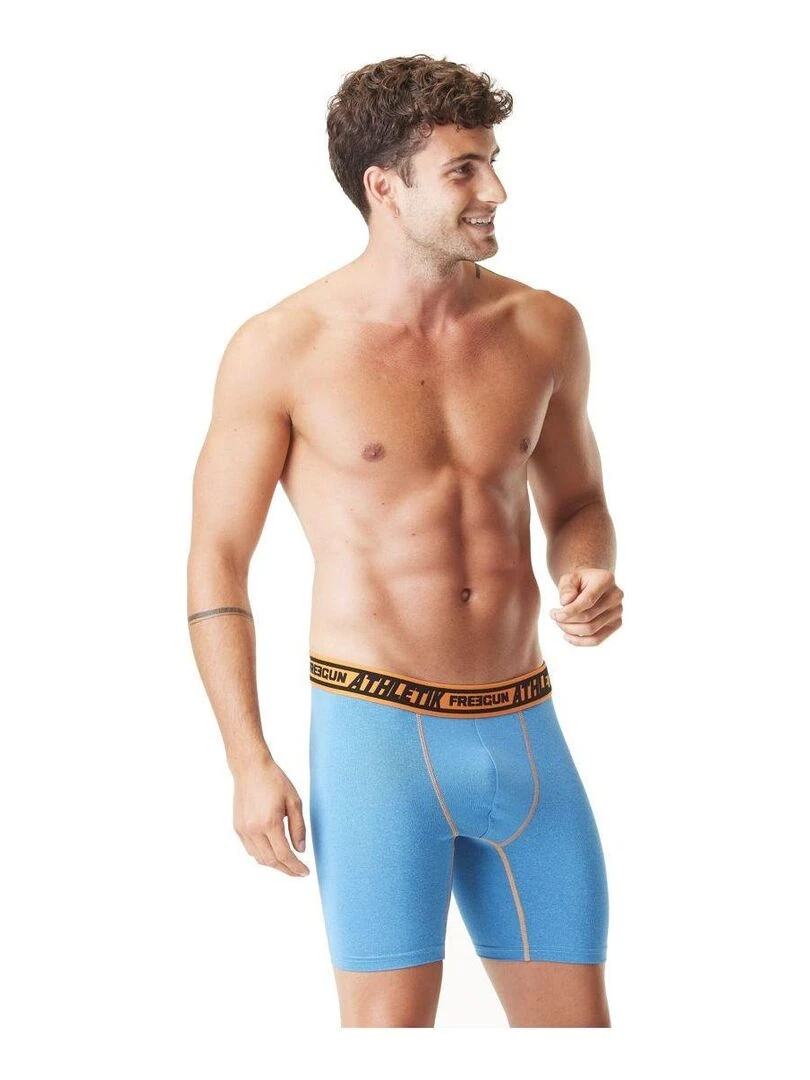 Lot de 4 Boxers longs homme chiné Aktiv Sport Freegun   Gris