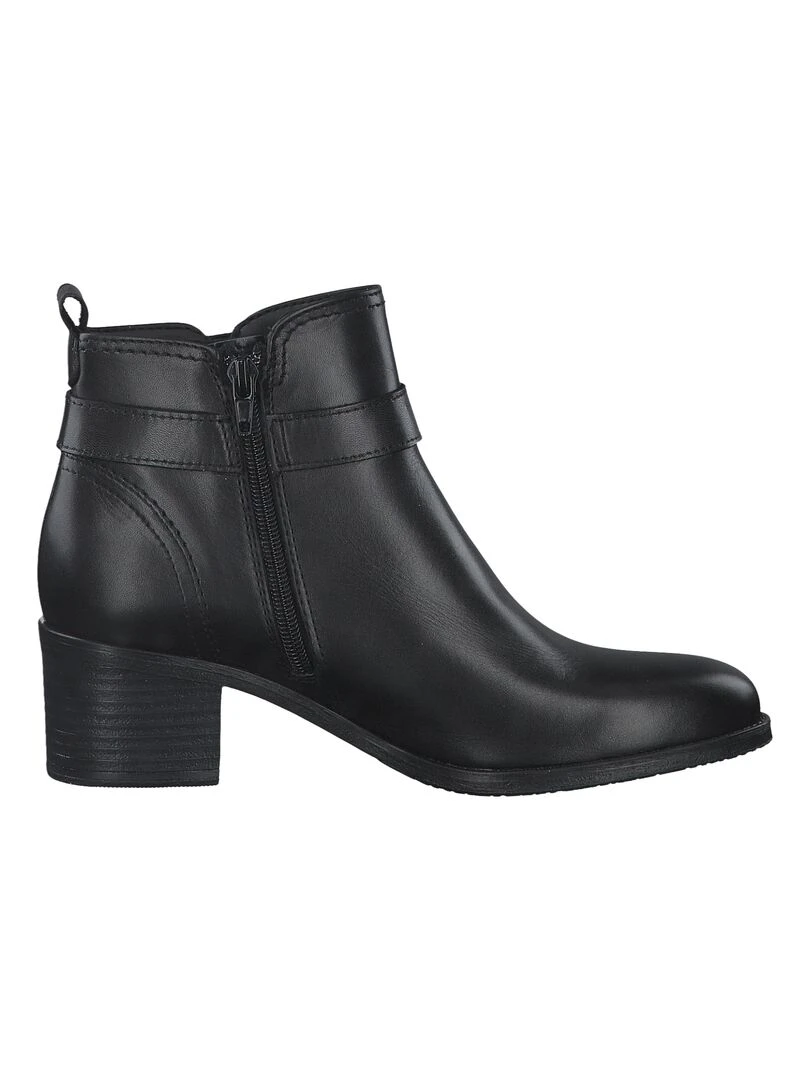 Bottines à Talon Cuir Tamaris   Noir