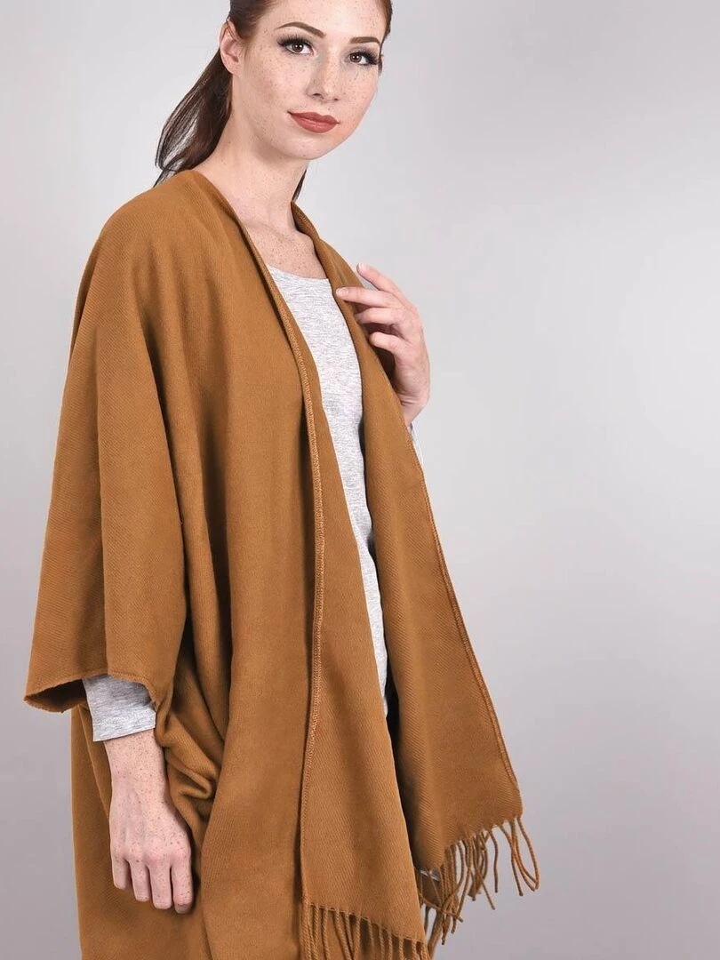 Poncho poches Casa Fabriqué en France Beige foncé