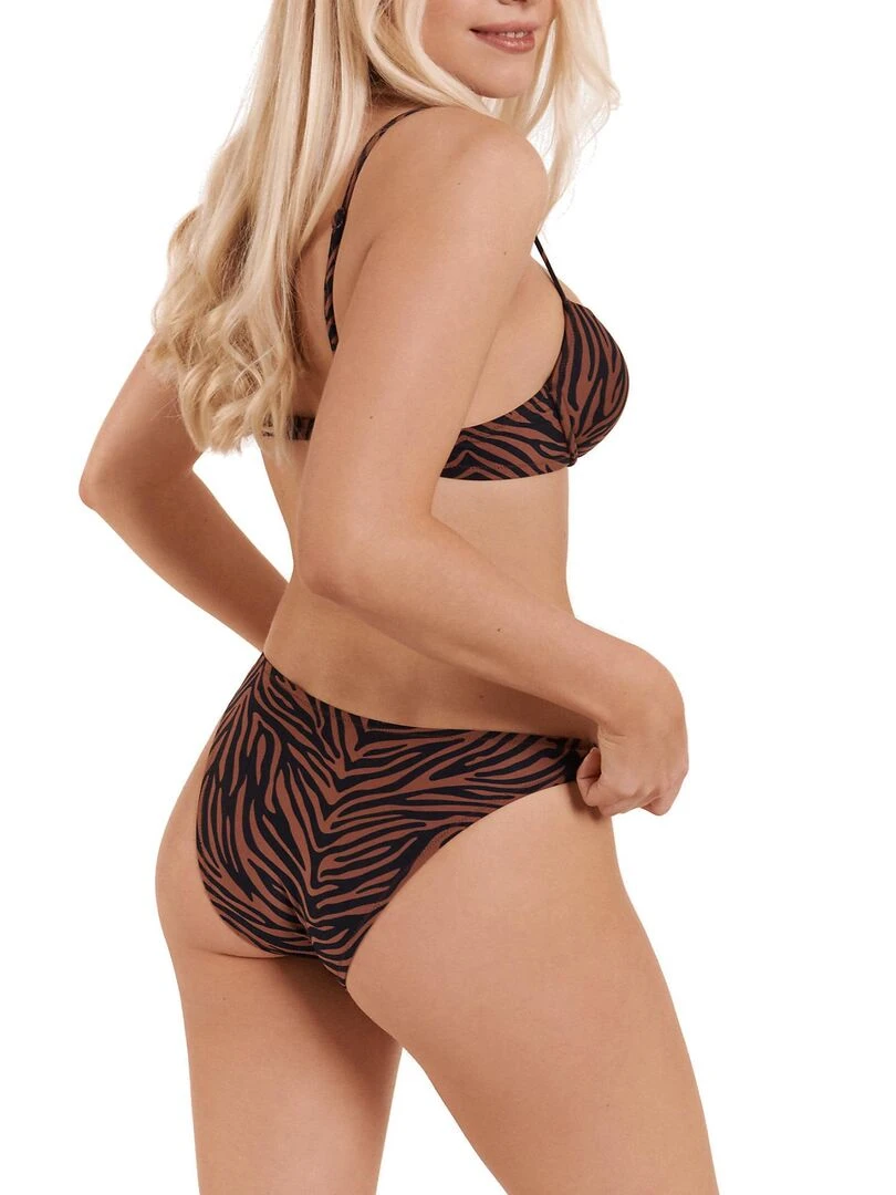 Bas maillot slip de bain échancré Lima   Marron