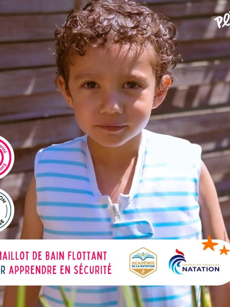Maillot de Bain Jules Enfant avec Flotteurs Accessoire de Natation Garçon Bleu ciel