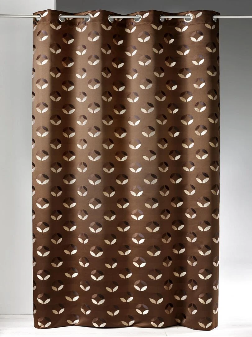 Rideau en jacquard à imprimés "rosace" Marron chocolat