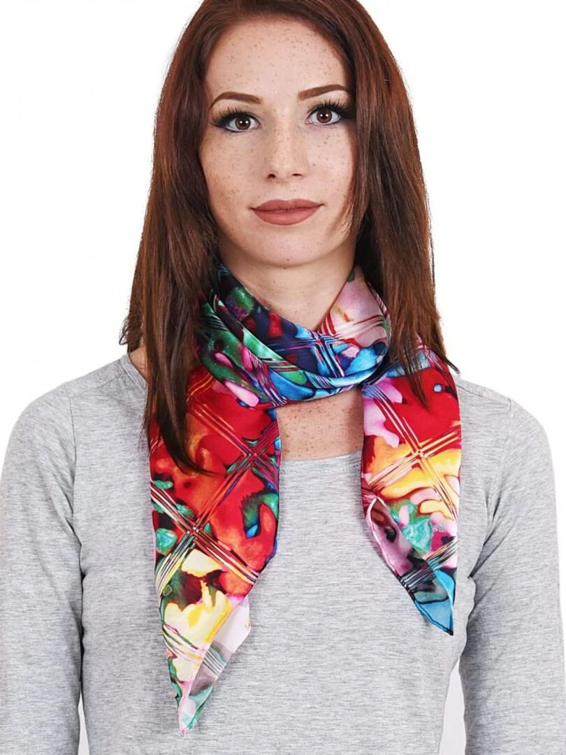 Carré de soie Premium Prisme Multicolore