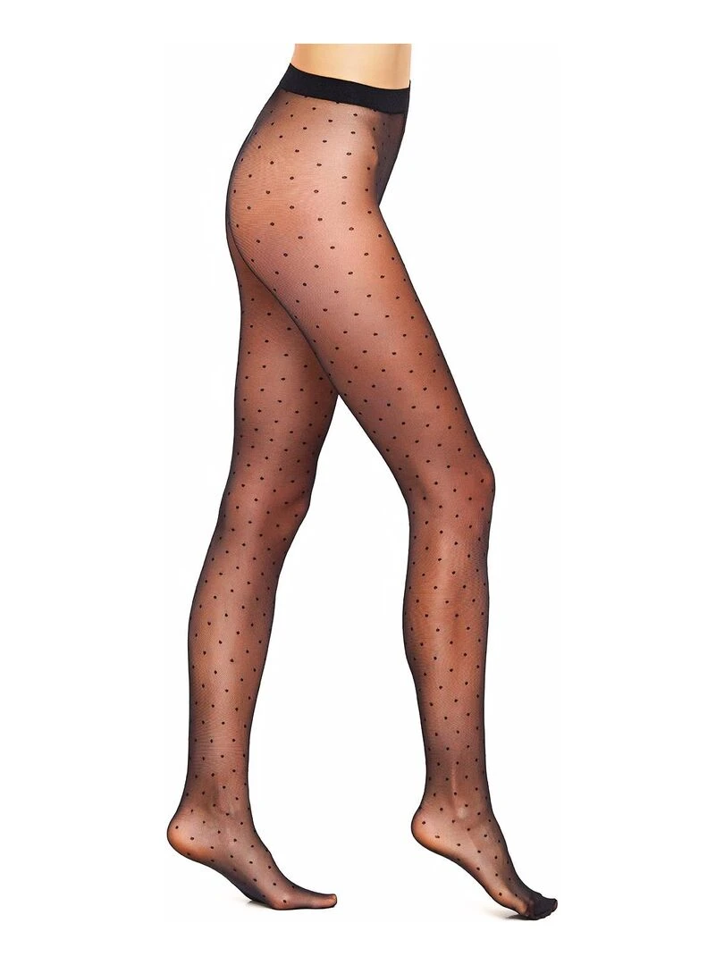 Giulia   Collants Amalia 20den à pois classiques   Noir   XL   Noir