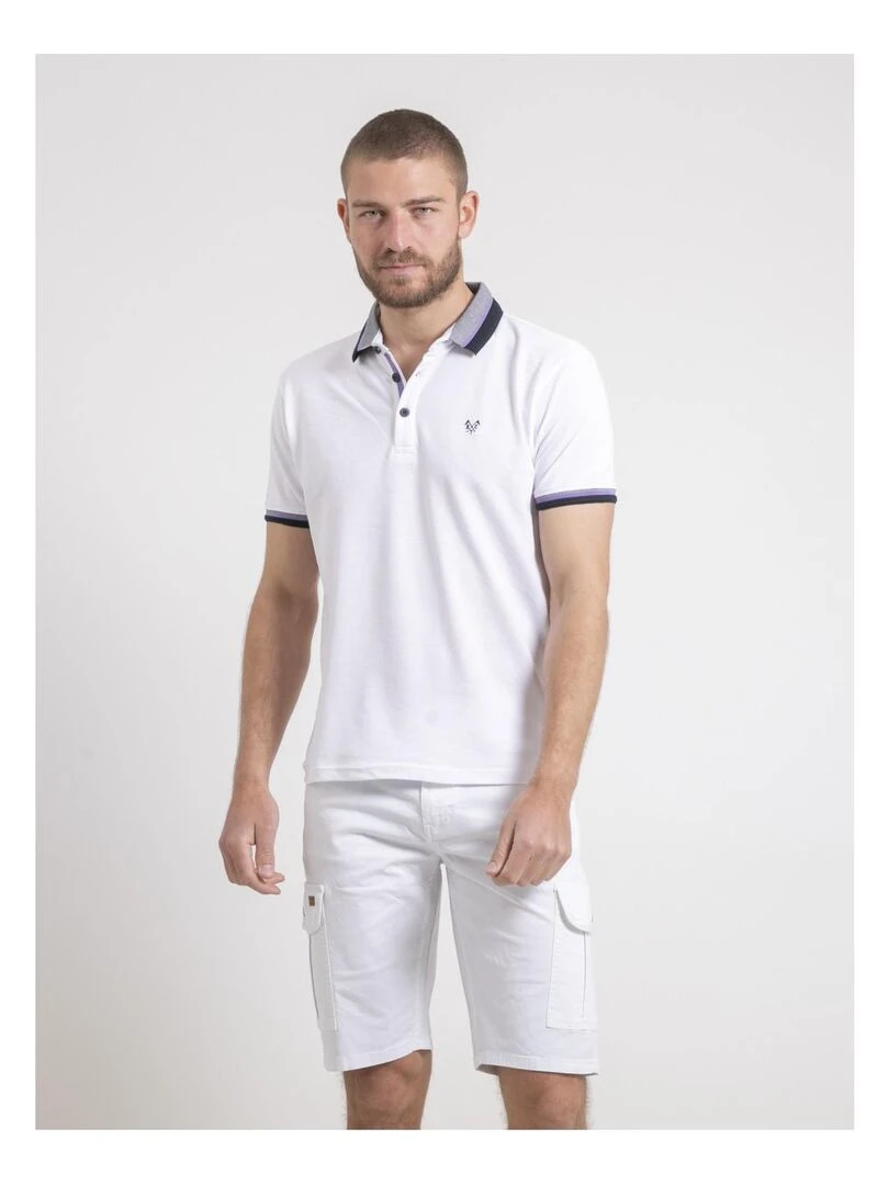 Polo manches courtes pur coton PEPANOLO Blanc