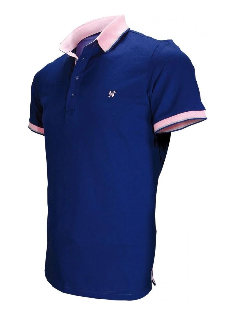 Polo piqué PIERCE   Bleu