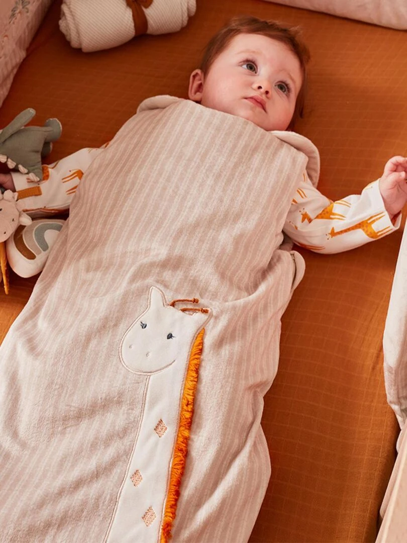 Gigoteuse 70 cm Tiga en Veloudoux    Beige