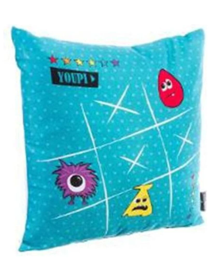 Coussin 38x38 cm Monstre Bleu