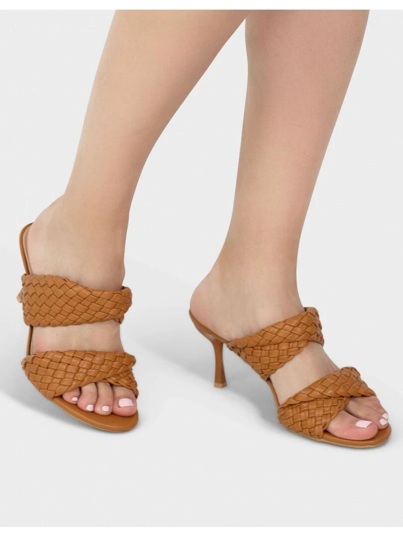 Mules compensées Kebello   Marron