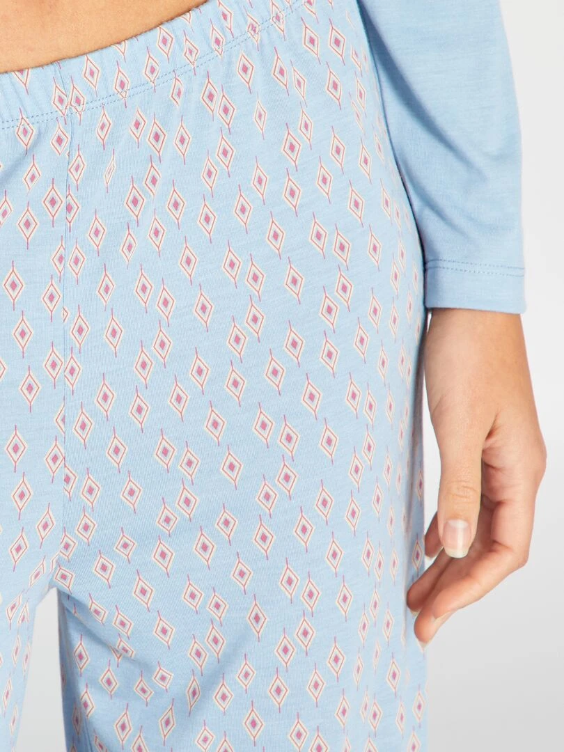 Ensemble pyjama t shirt + pantalon   2 pièces   Bleu
