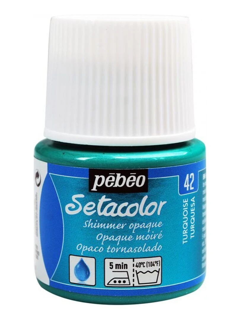 Peinture textile Setacolor opaque effet métallique Turquoise 45 ml N/A