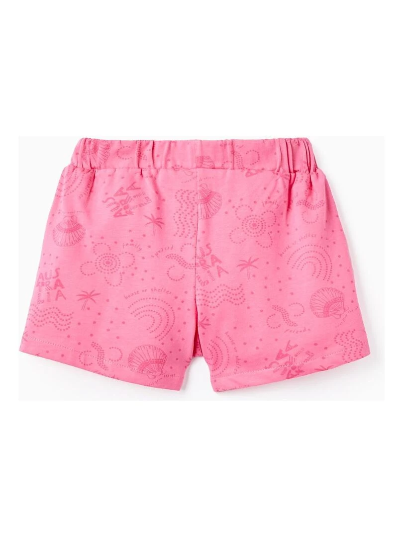2 Short en Jersey de Coton pour Bébé Fille Rose