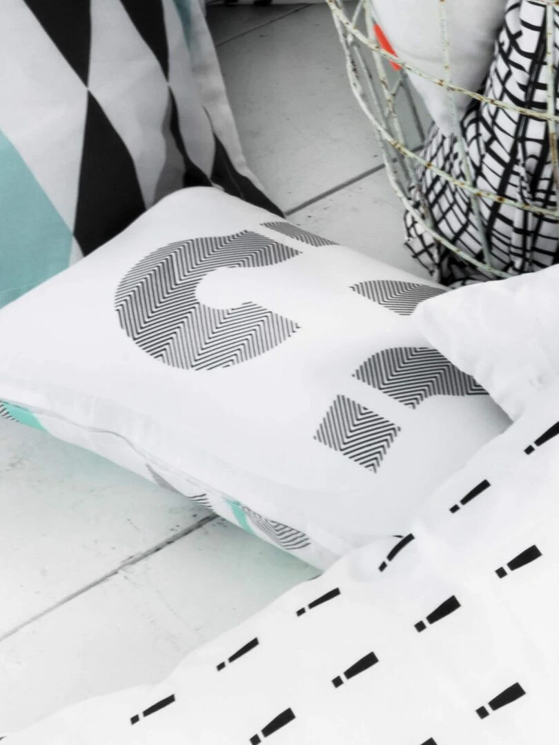 Housse de coussin Five "Happyfriday"   Blanc