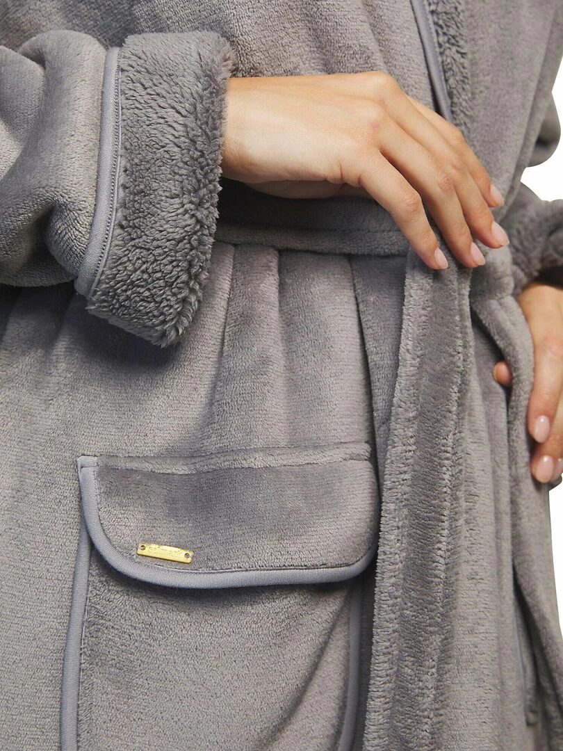 Robe de chambre mi longue Supersoft   Gris