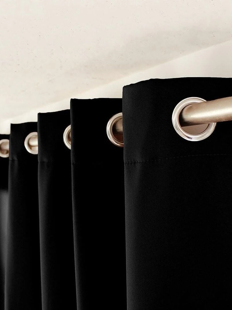 Rideau occultant thermique 140x240 Guimauve noir   Noir