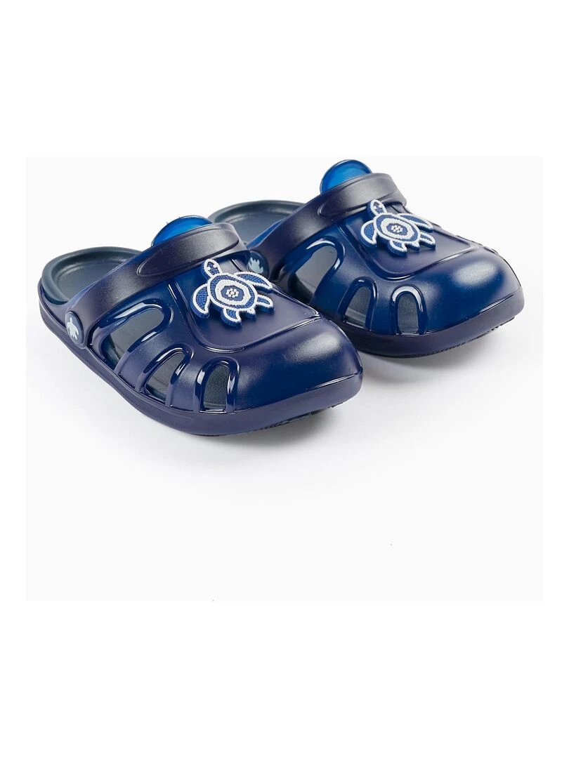 Sandales Clogs pour Garçon 'Turtle Delicious' Bleu foncé