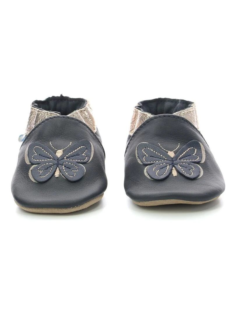 Chausson Cuir Enfant Robeez Fly In The Wind   Bleu