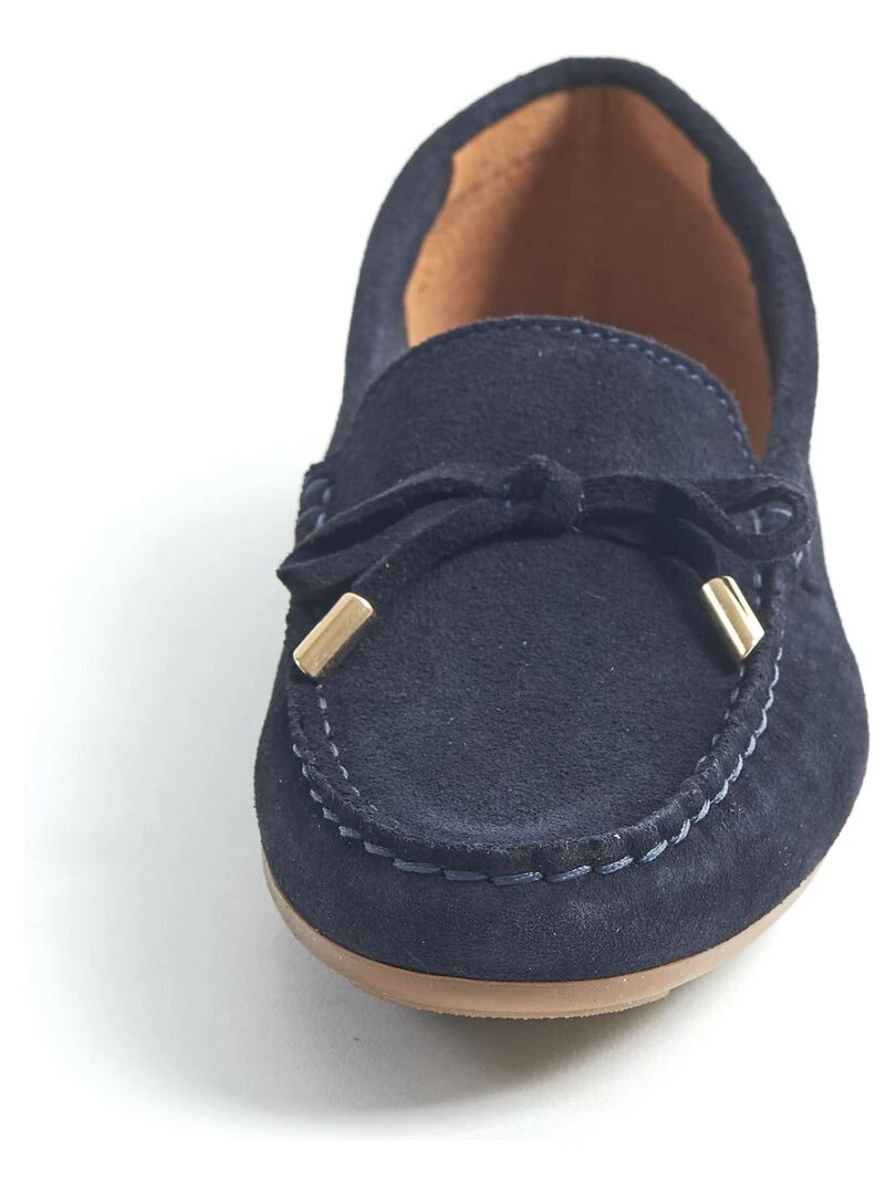 Mocassin   Modele Caroline   Bleu marine