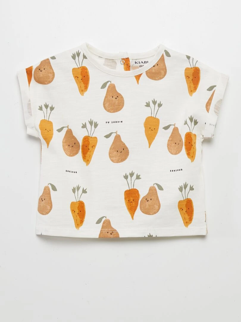 T shirt à manches courtes imprimé Blanc