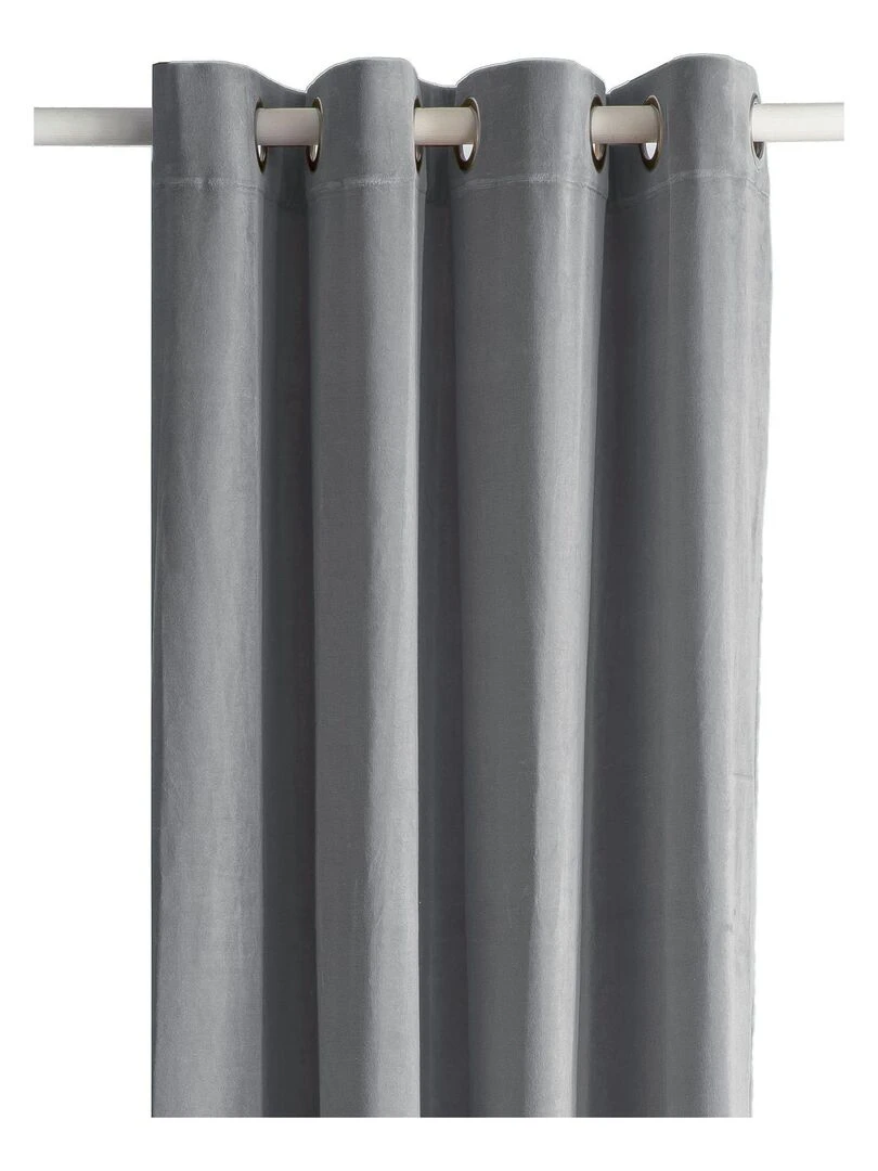 Rideau en velours 'Deko&co' Gris clair