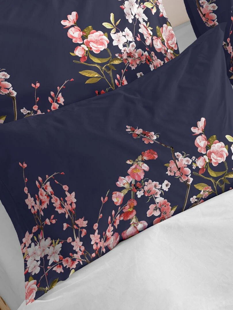 Taie d'oreiller Chinoiserie blue "Happyfriday"   Blanc