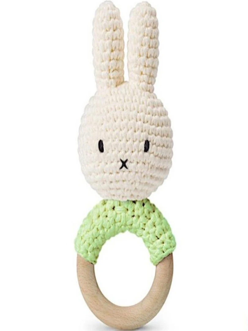 Anneau De Dentition En Bois Et Coton Bio Miffy Pistache N/A