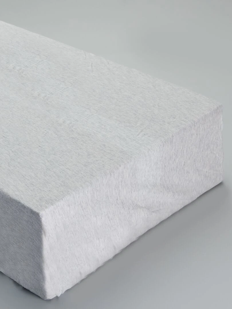 Drap housse   Lot de 2   Blanc/Gris