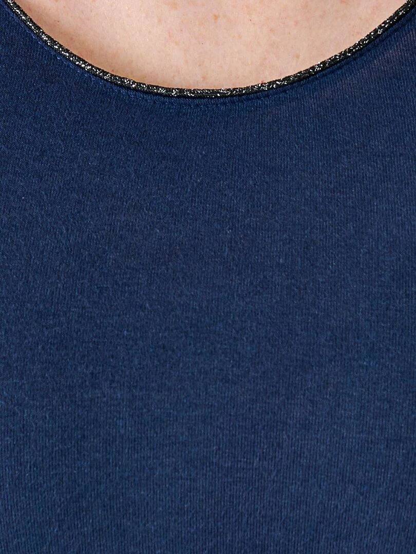 Tee shirt manches longues Thermolactyl Sensitive  biais fils brillants   Damart   Bleu marine