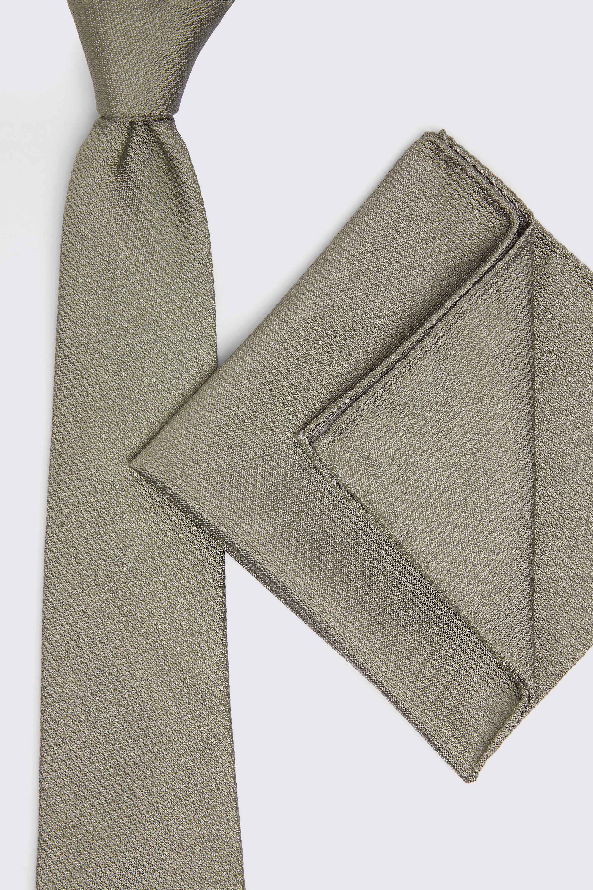 Sage Green Silk Semi-Plain Tie   Buy Online at Moss