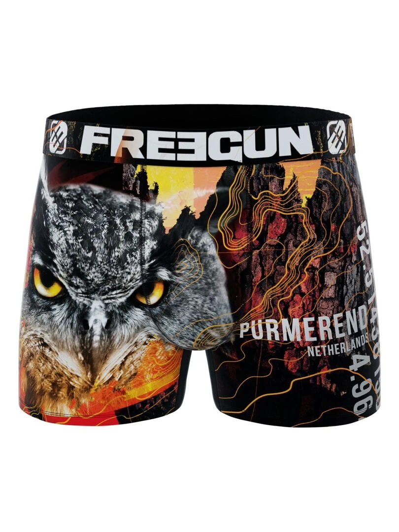 Lot de 4 boxers homme en polyester recyclé Animal Savage Freegun   Bleu