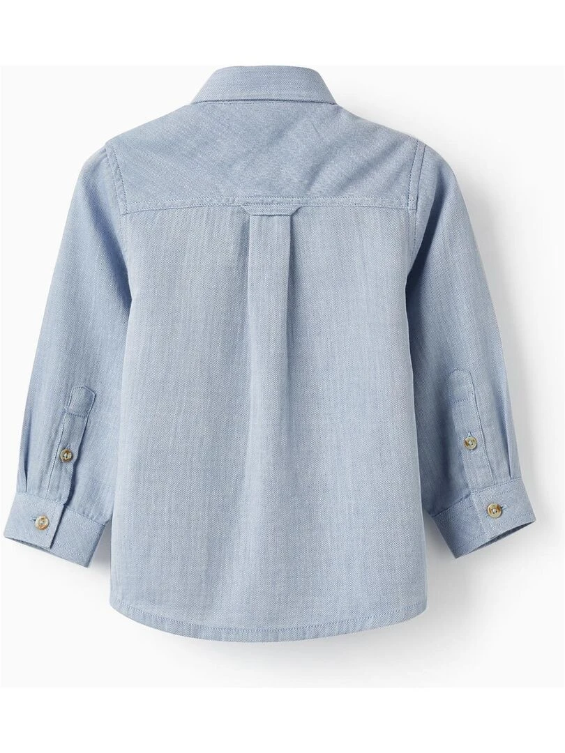 Chemise en coton pour bébé garçon manches longues SPRING BEGINS Bleu