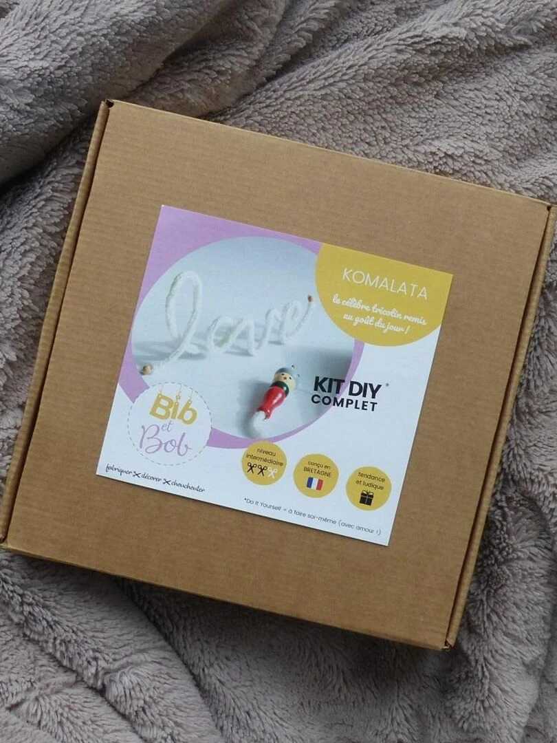 Kit Tricotin de Laine à Personnaliser Box DIY Maman Blanc   Blanc
