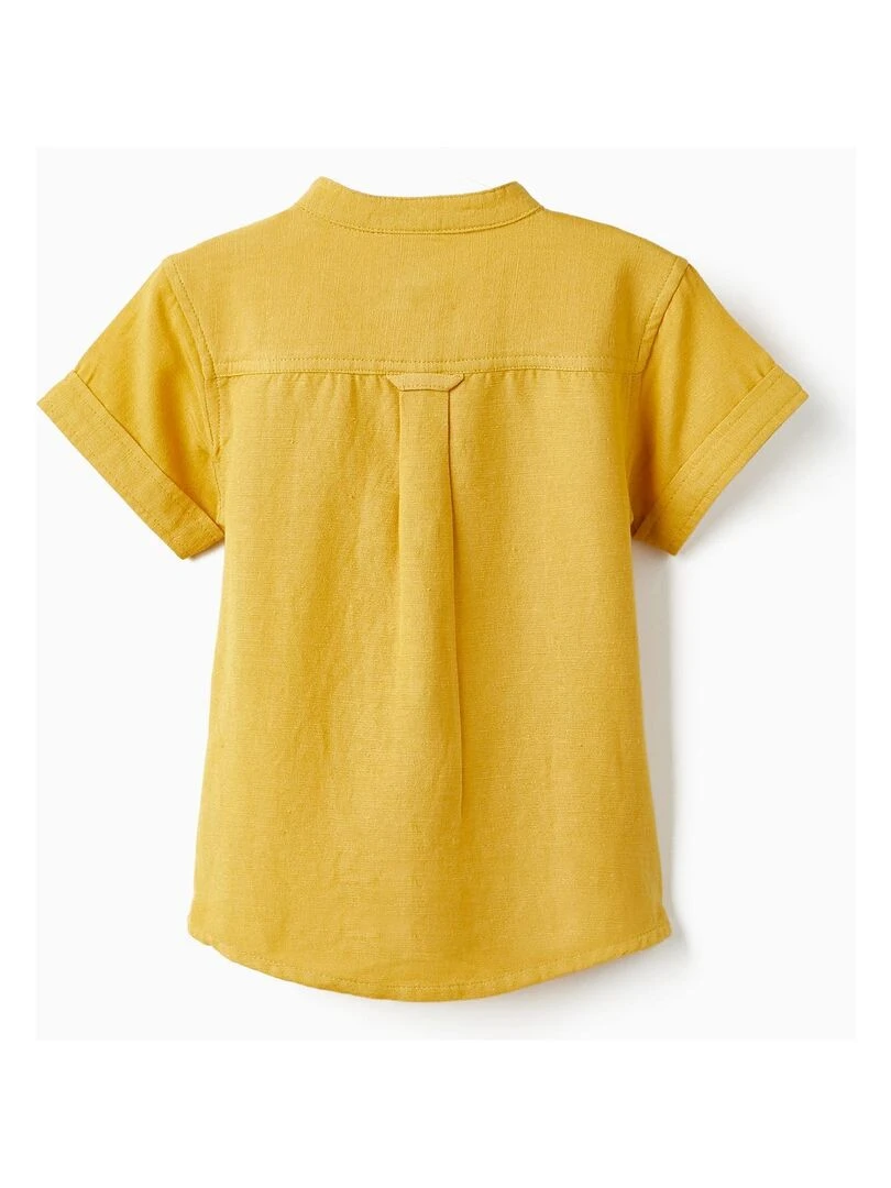 Chemise à manches courtes avec lin pour bébé garçon manches courtes MATISSE Blanc Orange clair