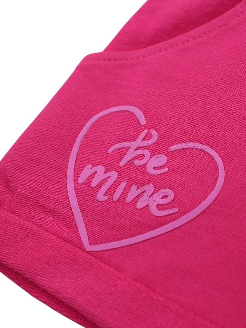 Lee Cooper   Short fille imprimé logo en coton   Rose fushia