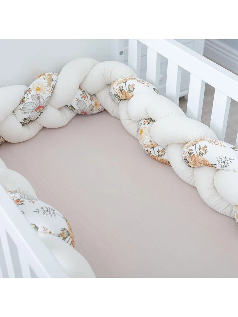 Drap housse uni en gaze de coton   Beige