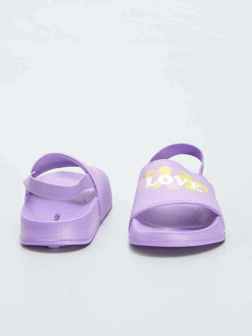 Sandales imprimées à bride élastique   Violet