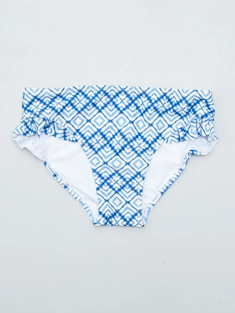 Maillot de bain 2 pièces volanté Bleu