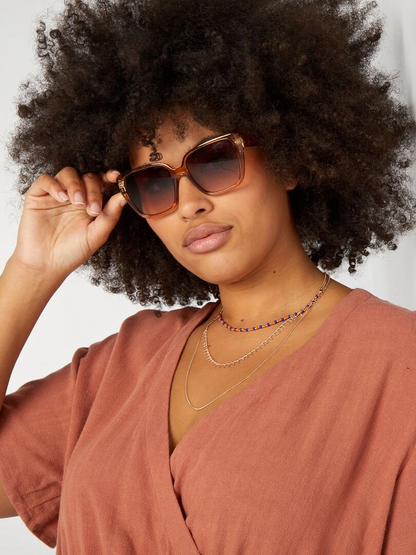 Robe courte cache cœur   Marron